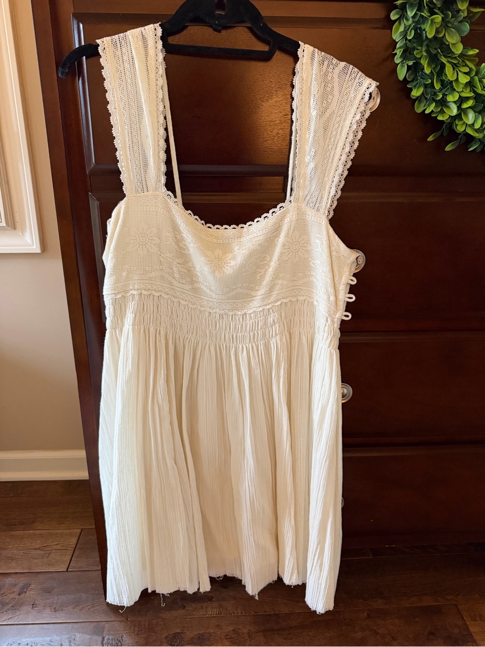 Free People Cream Lace Mini Dress